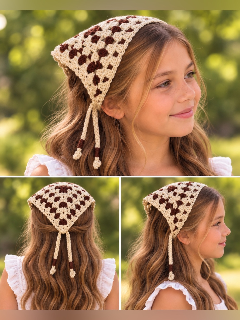 Handcrafted Crochet Granny Hair Scarf